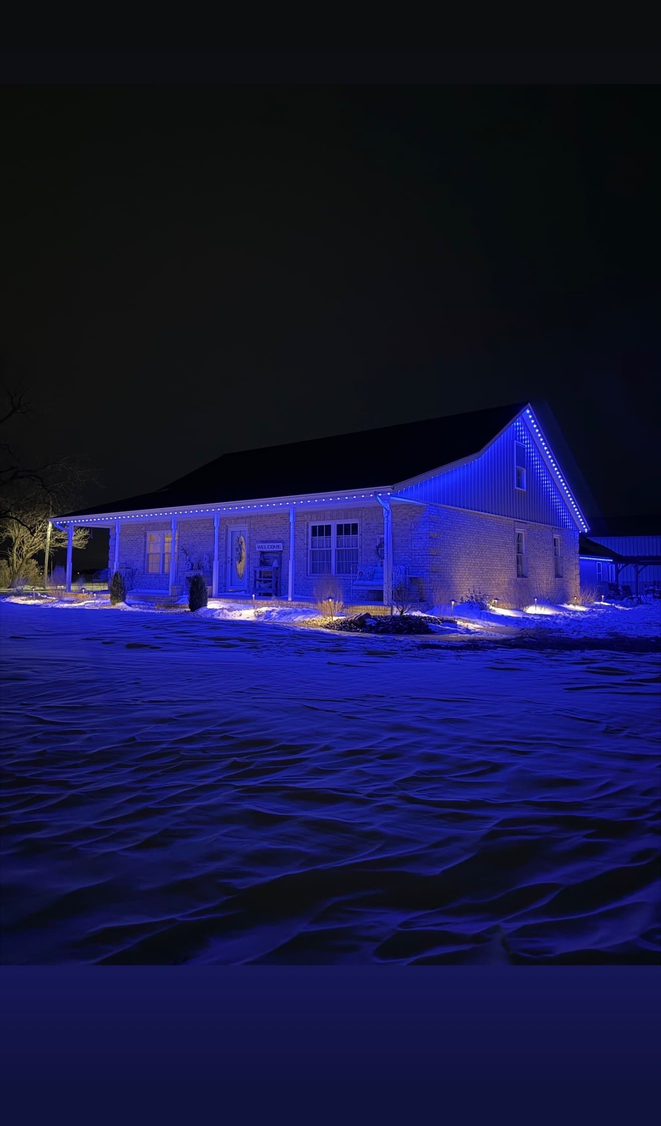 Permanent LED lighting installation on a Treasure Valley home