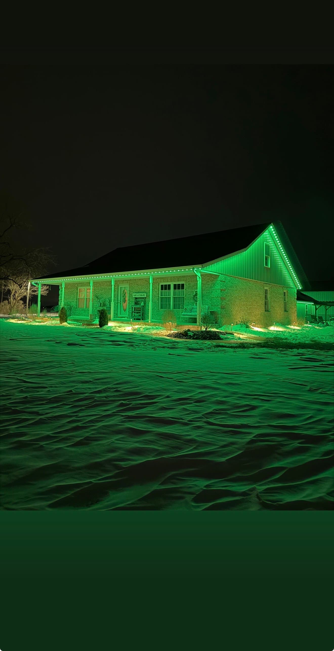 TruLight manufacturer example: Close-up of permanent LED lighting fixtures